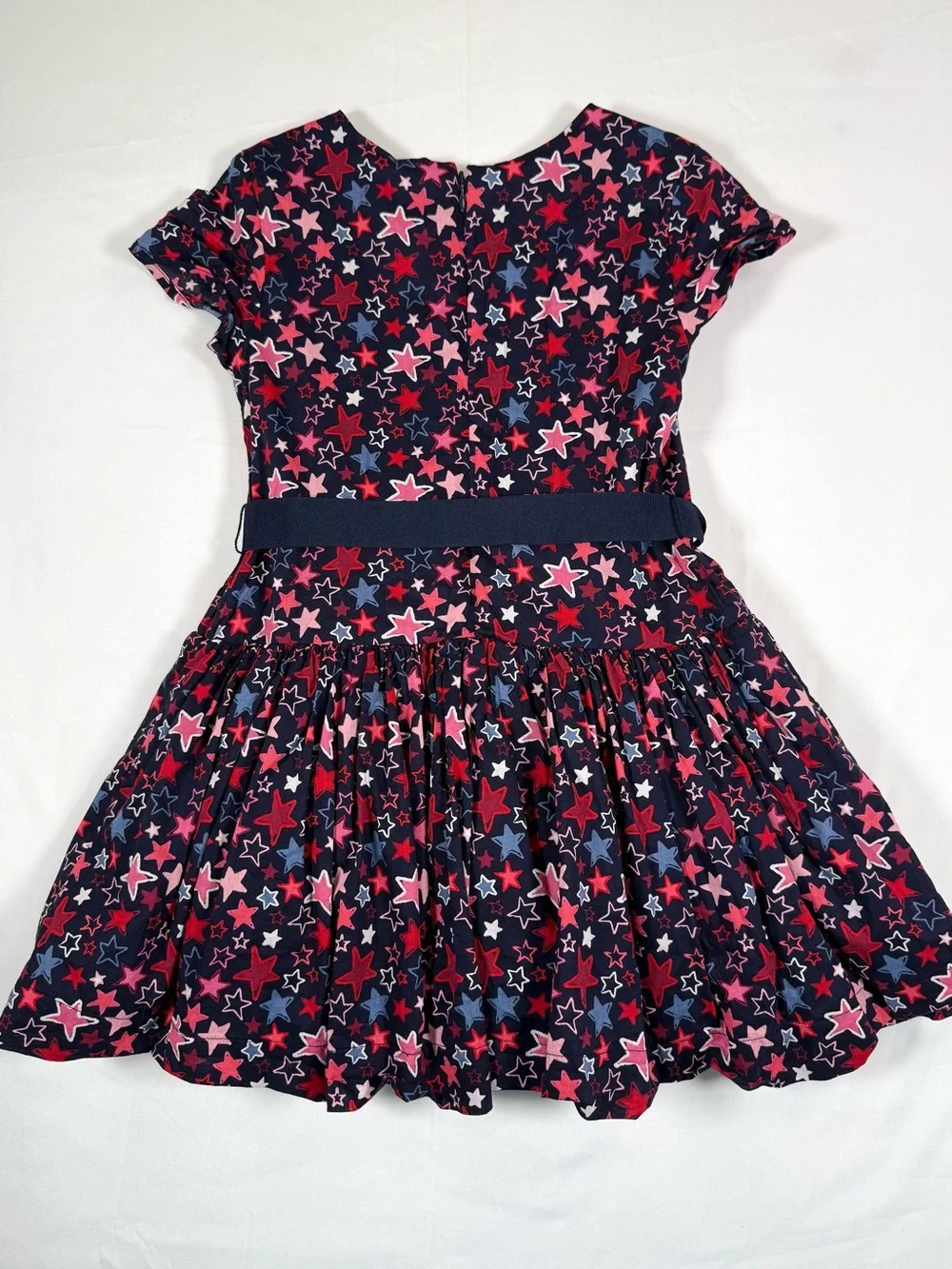 GAP Girls Star Print Fit Flare Dress S 6-7 Tulle Party Patriotic Preppy Cottage